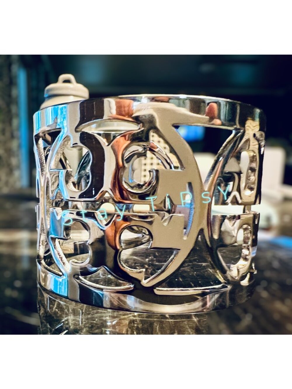 Tory Burch Silver Miller Logo Bangle Bracelet